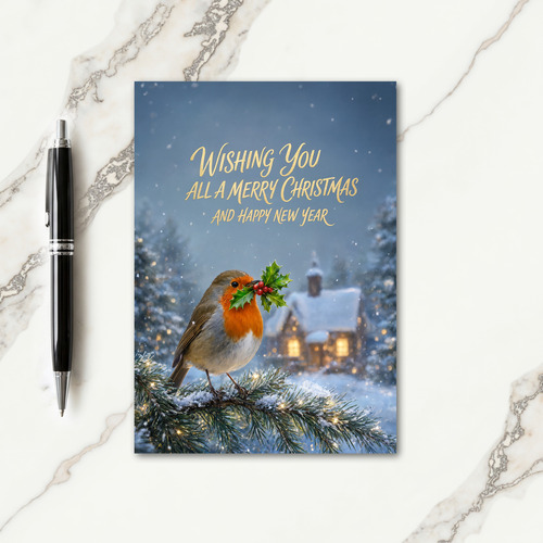 Wish You All A Merry Christmas And Happy New Year Card