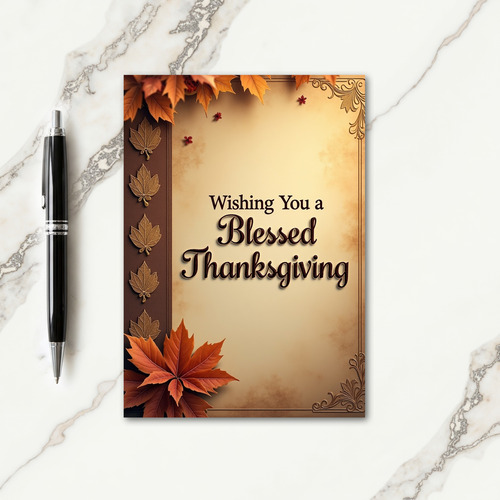 Wishing You A Blessed Thanksgiving Card