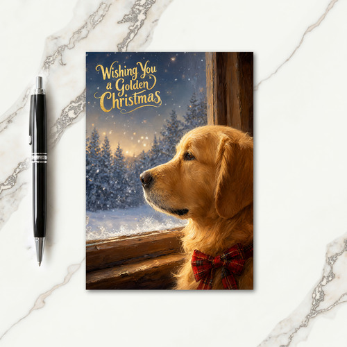 Wishing You A Golden Christmas Card