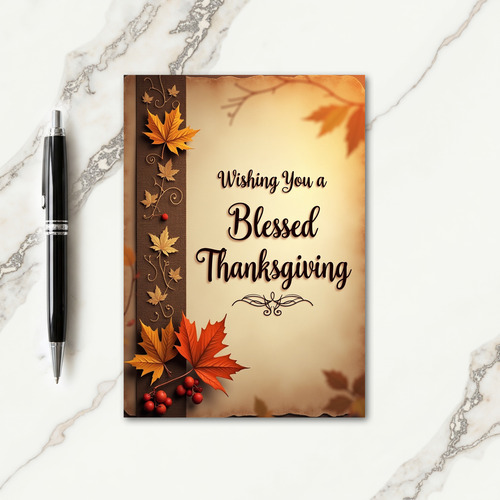 Wishing You Blessed Thanksgiving Card