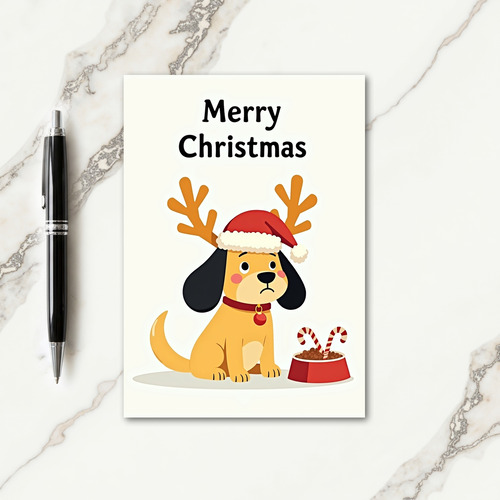 Wistful Pup Christmas Card