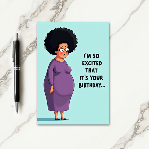 Witty Afro Spectacles Birthday Card