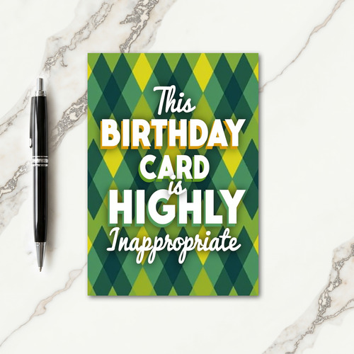 Witty Argyle Birthday Card