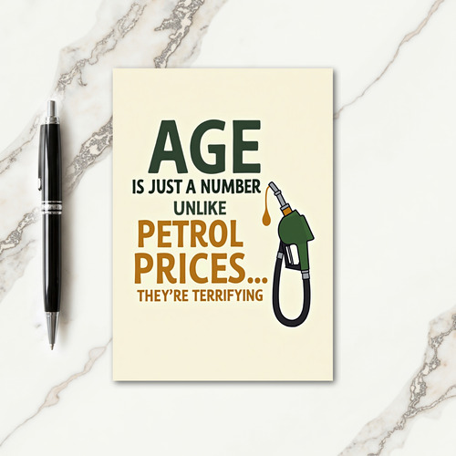 Witty Fuel Nozzle Birthday Card