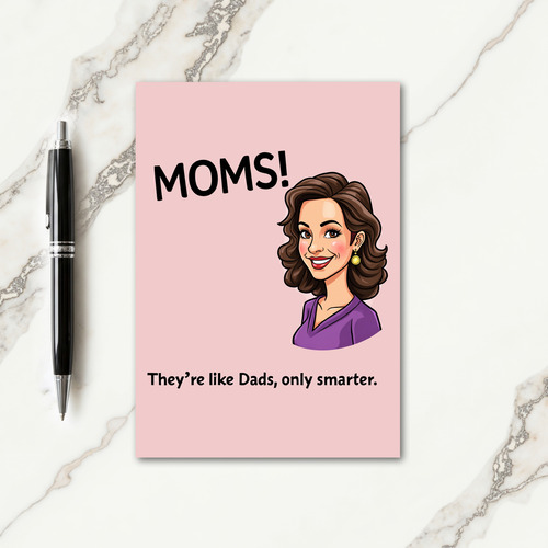 Witty Moms Portrait Illustration Card