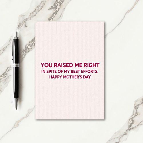 Witty Mothers Day Message Card