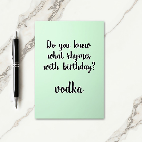 Witty Script Birthday Card