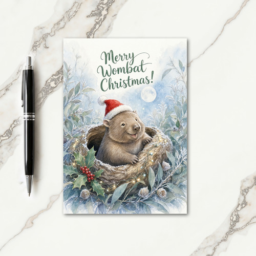 Wombat Christmas Card