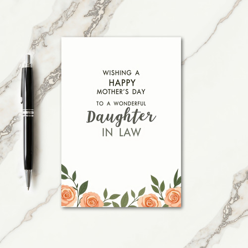 Wonderful Daughter In Law Card