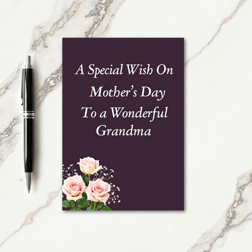 Wonderful Grandma Rose Mothers Card