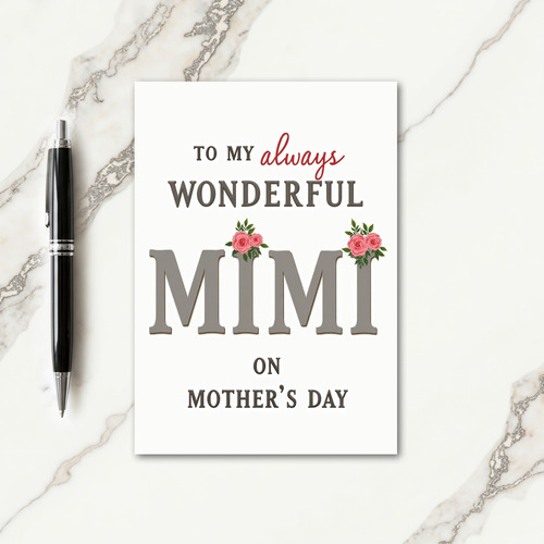 Wonderful Mothers Day Floral Card
