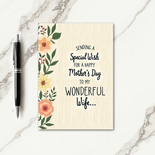 Wonderful Mothers Day Wife Card