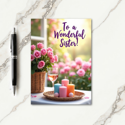 Wonderful Sister Floral Card