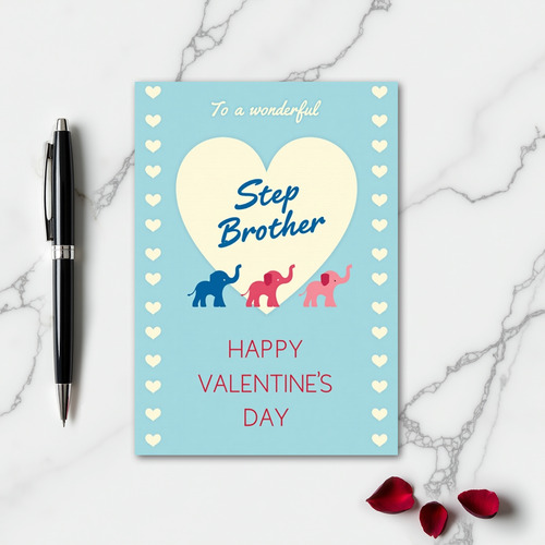 Wonderful Step Brother Valentines Card