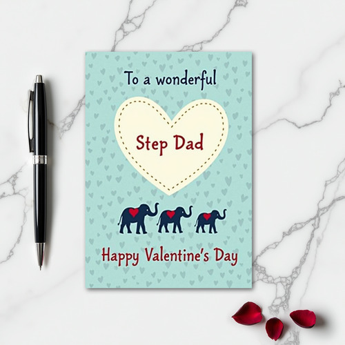 Wonderful Step Dad Valentines Card