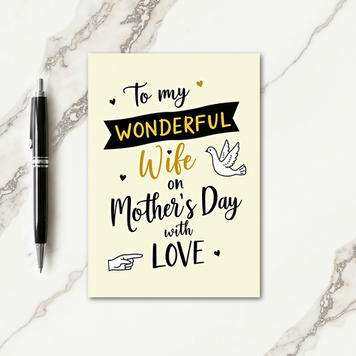 Wonderful Wife Mothers Day Card