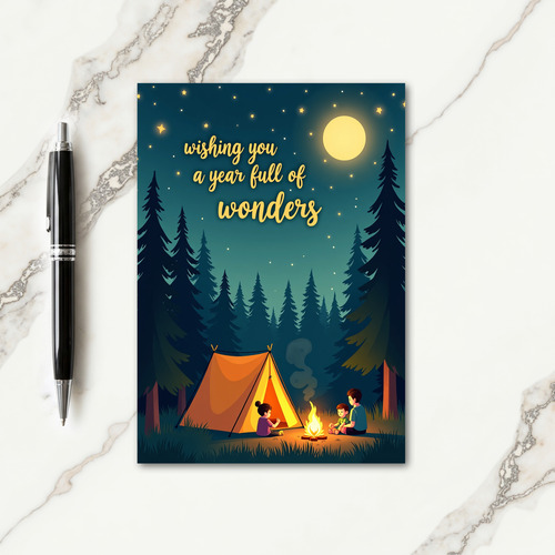 Wondrous Birthday Night Camp Card