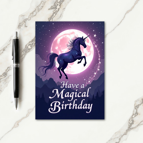 Wondrous Cosmic Unicorn Card
