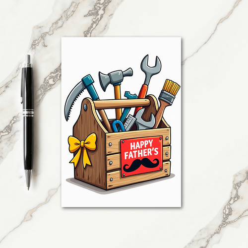 Wood Box Happy Fathers Day Card