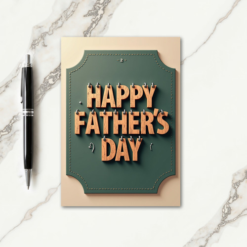Wood Fathers Day Card