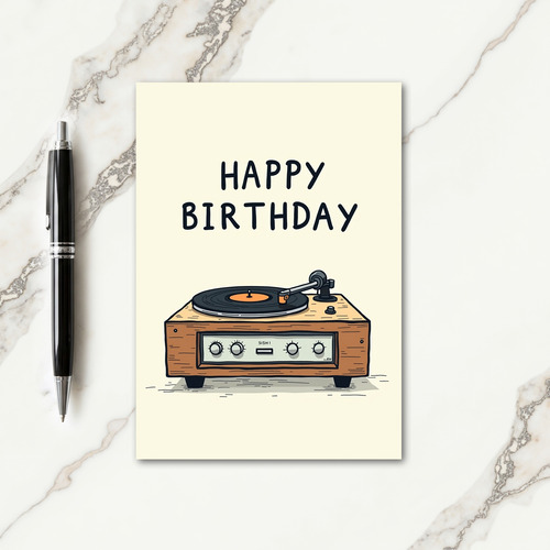 Wood Grain Birthday Card