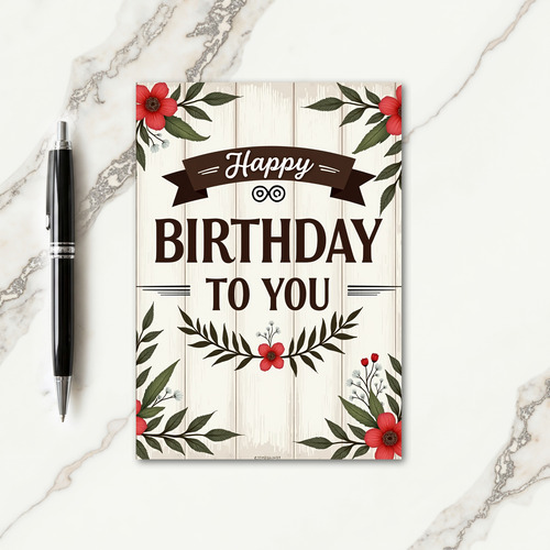 Wood Panel Birthday Card