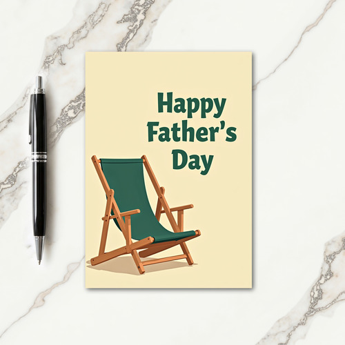 Wooden Deck Chair Father Card