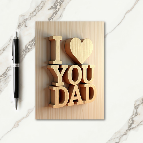 Wooden Fathers Day Blocks Card
