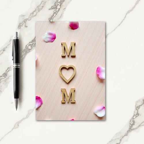 Wooden Floral Mothers Day Card