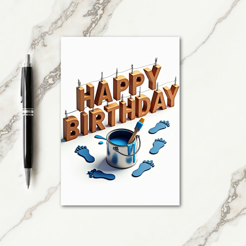 Wooden Letters Birthday Card