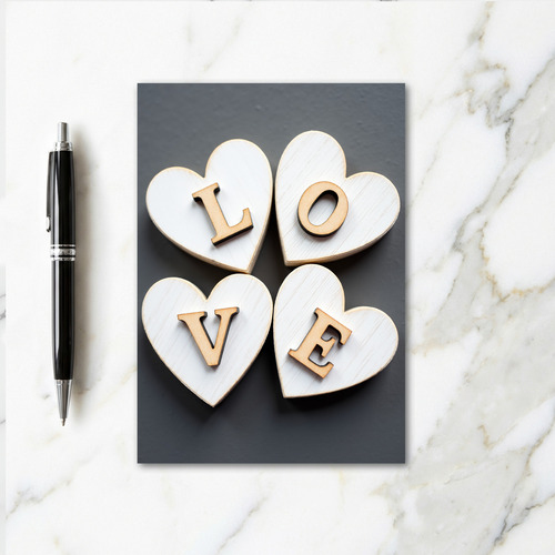 Wooden Love Clover Card