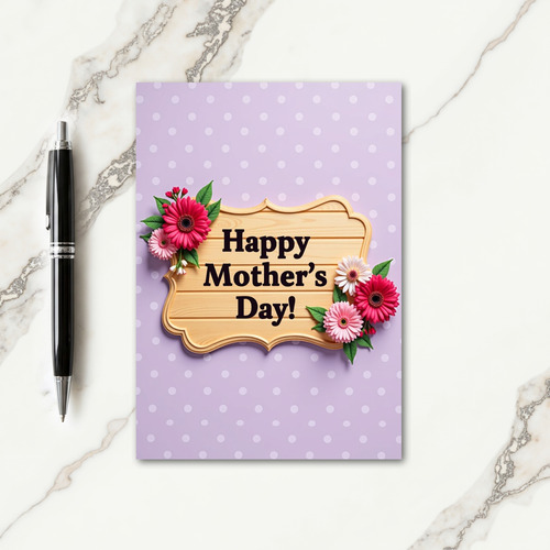 Wooden Mothers Day Card