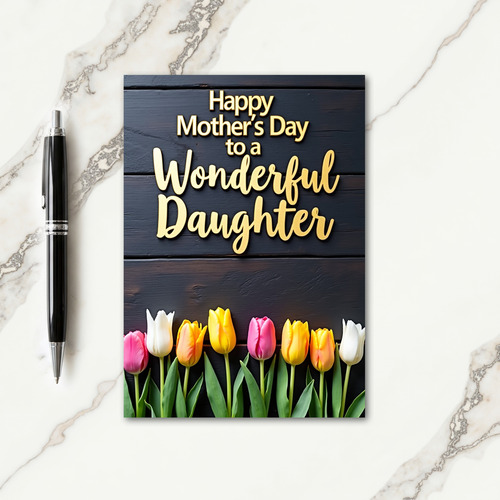 Wooden Plank Golden Letters Card