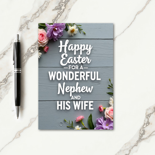 Wooden Planks Floral Greeting Card