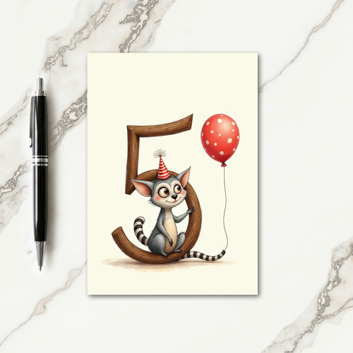 Woodland 5Th Birthday Card
