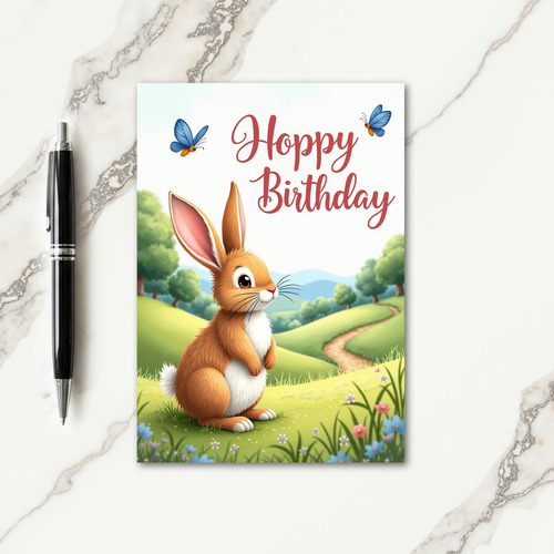 Woodland Bunny Birthday Card