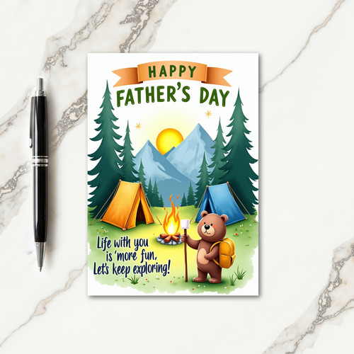 Woodland Fathers Day Camping Card