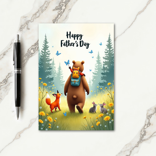 Woodland Fathers Day Scene Card