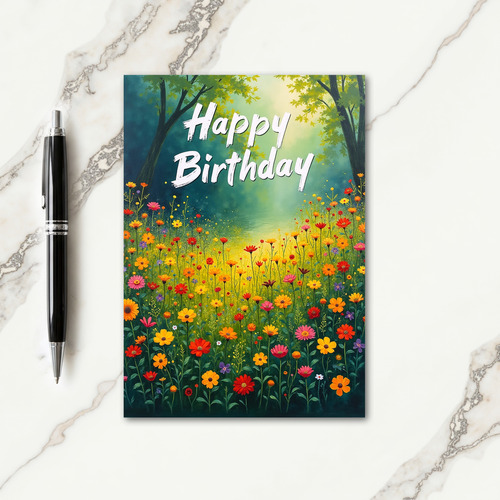 Woodland Floral Birthday Card