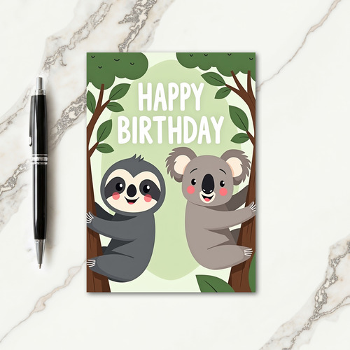 Woodland Friends Birthday Card