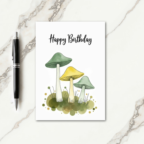 Woodland Fungi Birthday Card