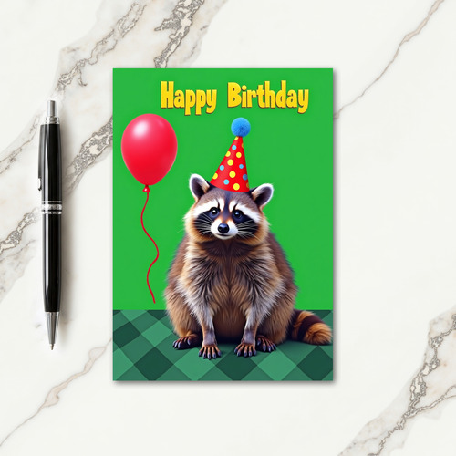 Woodland Party Hat Birthday Card