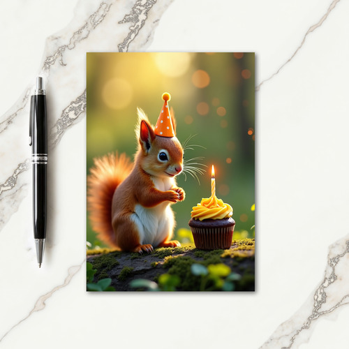 Woodland Party Hat Card