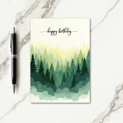 Woodland Watercolor Birthday Card