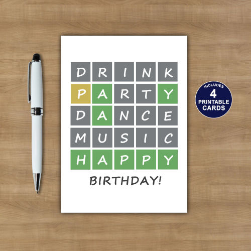 Wordle Birthday Card PRINTABLE