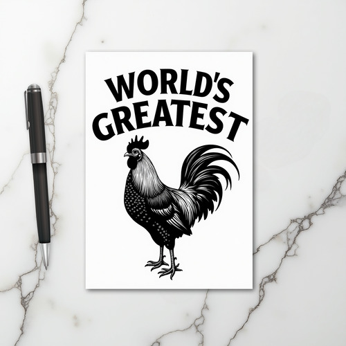 World Class Rooster Man Card