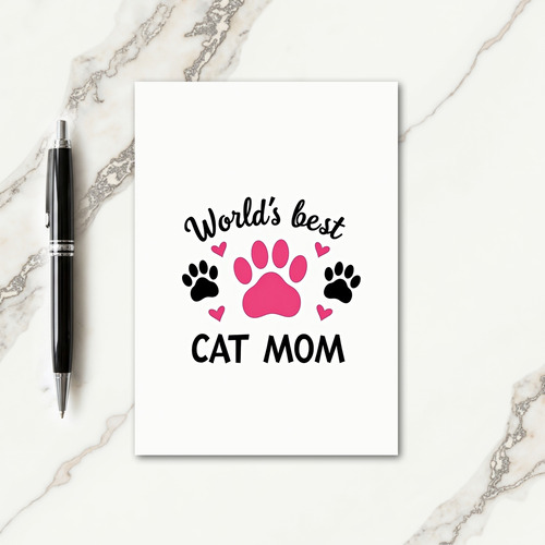 Worlds Best Cat Mom Art Card