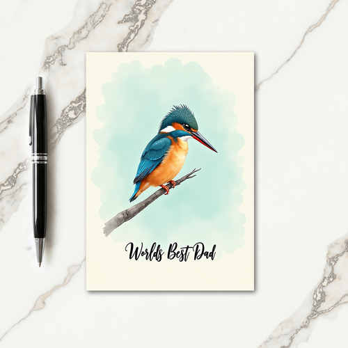 Worlds Best Dad Bird Art Card