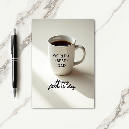 Worlds Best Dad Coffee Mug Card