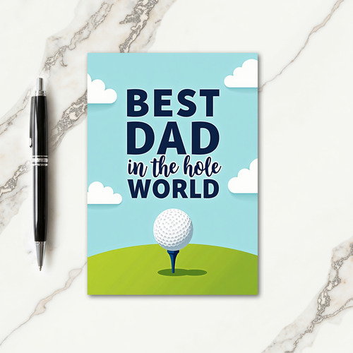 Worlds Best Dad Golf Art Card